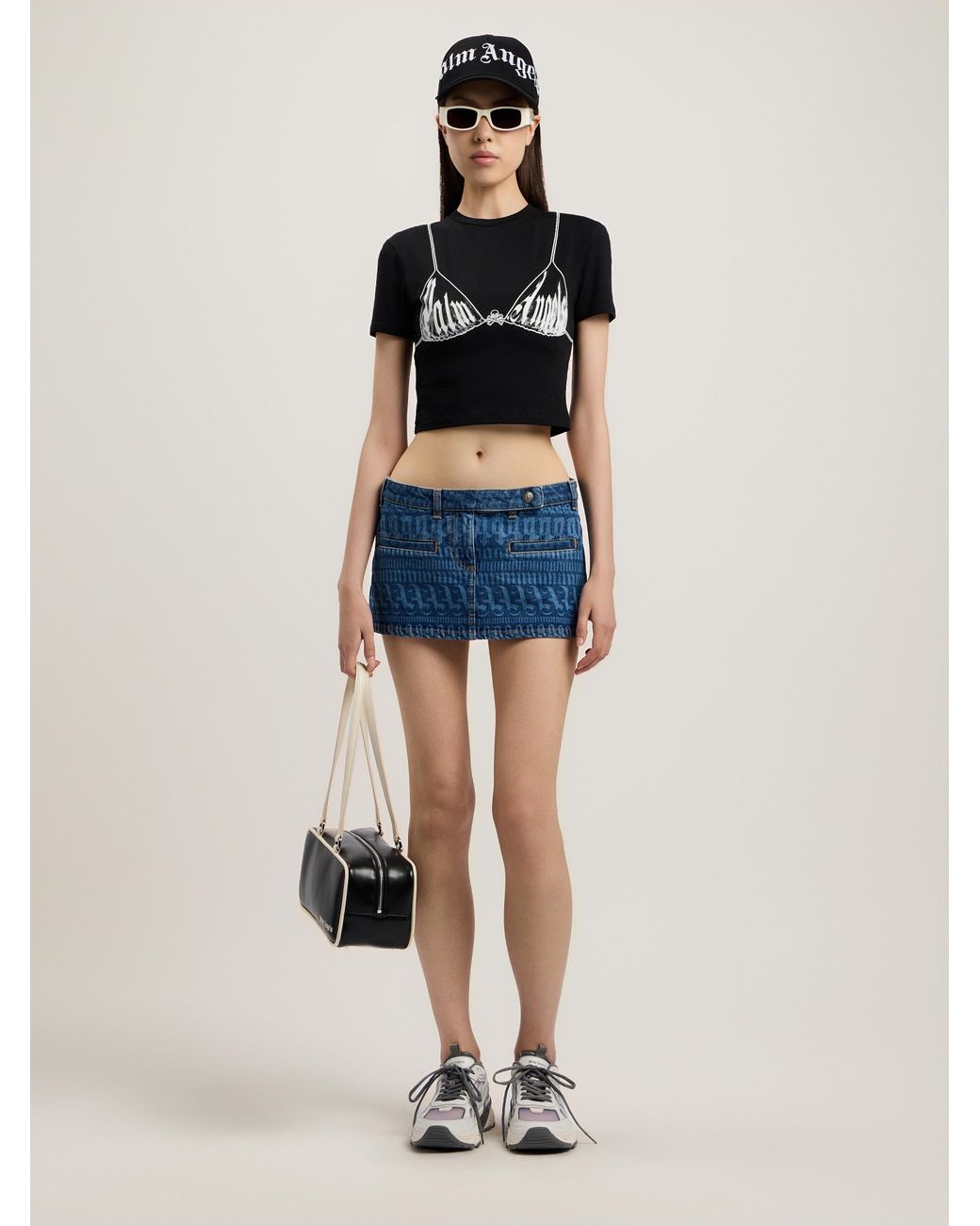 Palm Angels Black Palm Bra Baby T-Shirt
