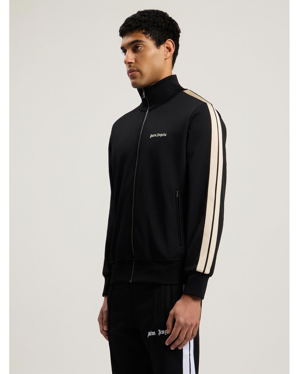 Palm Angels Black Classic Logo Track Jacket For for men