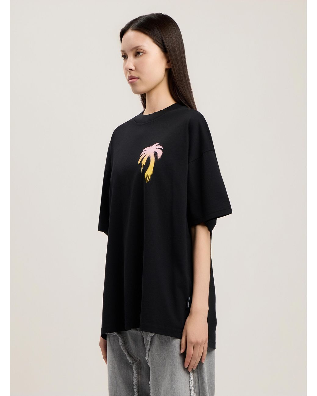 Palm Angels Black I Love Pa Loose T-Shirt