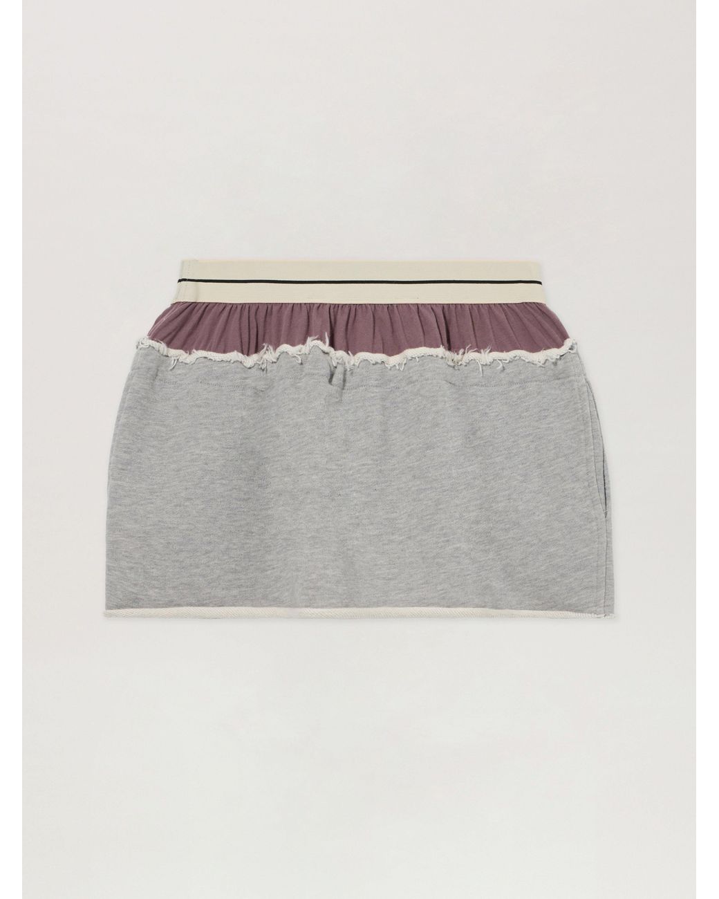 Palm Angels Gray Classic Logo Double-Layered Skirt