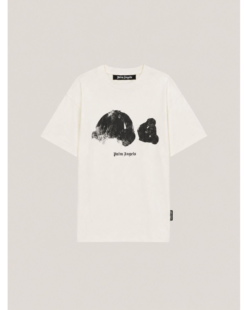 Palm Angels Natural Spray Bear T-Shirt for men
