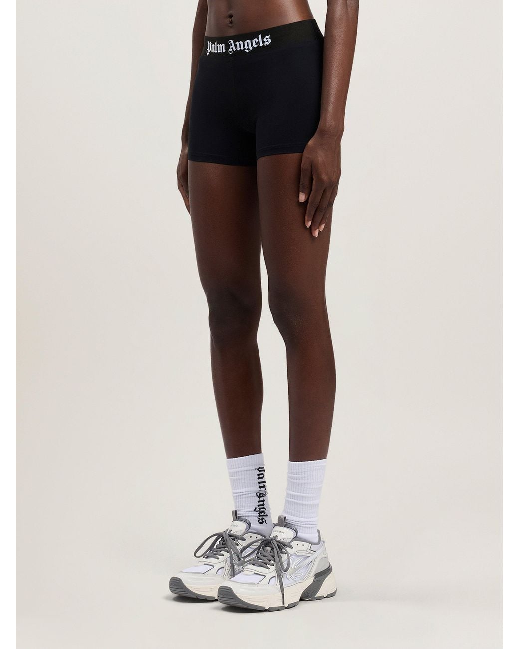 Palm Angels Black Classic Logo Sport Shorts