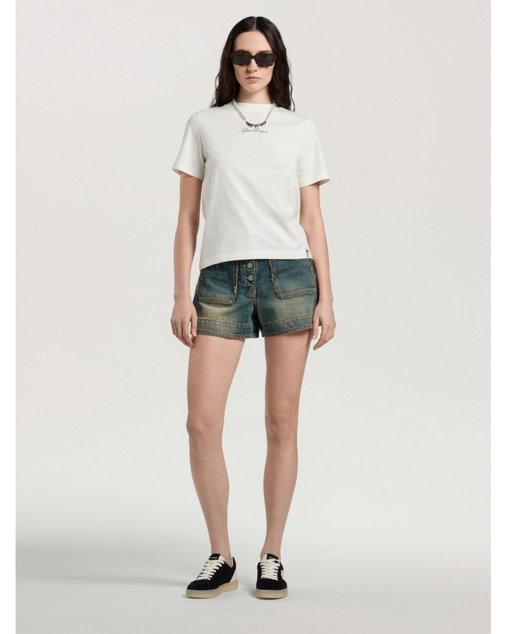 Palm Angels White Paradise Regular T-Shirt Off