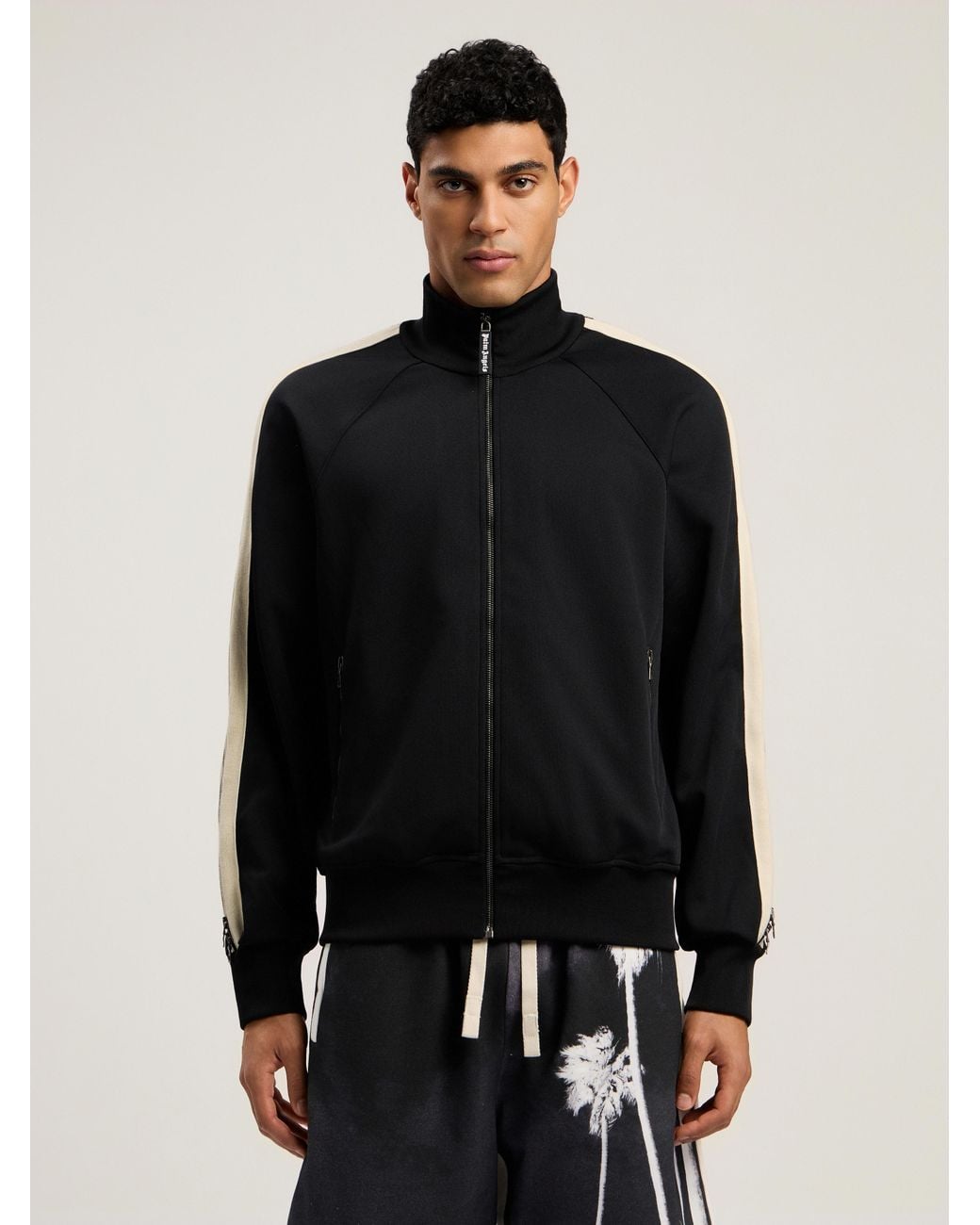 Palm Angels Black Performance Track Jacket for men