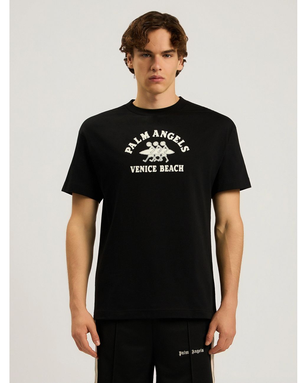 Palm Angels Black Surf Regular T-Shirt for men