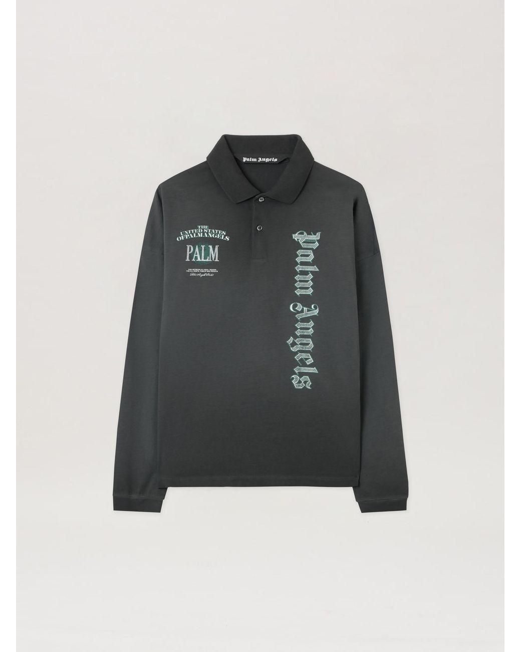 Palm Angels Multicolor Dollar Logo Long Sleeve Polo Vintage for men