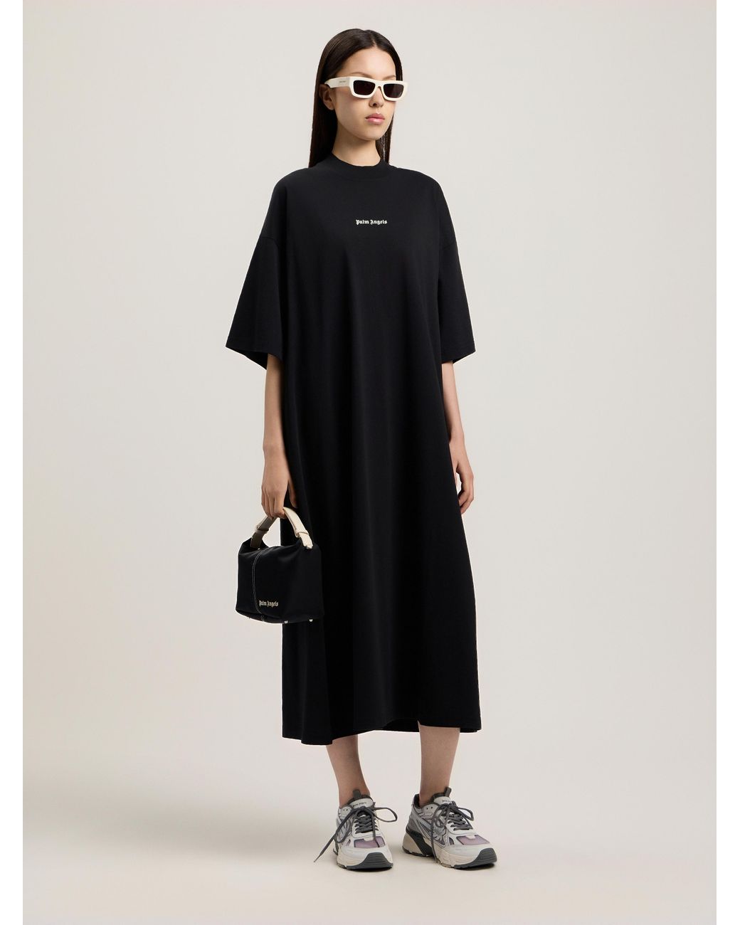 Palm Angels Black Milan La Maxi T-Shirt Dress