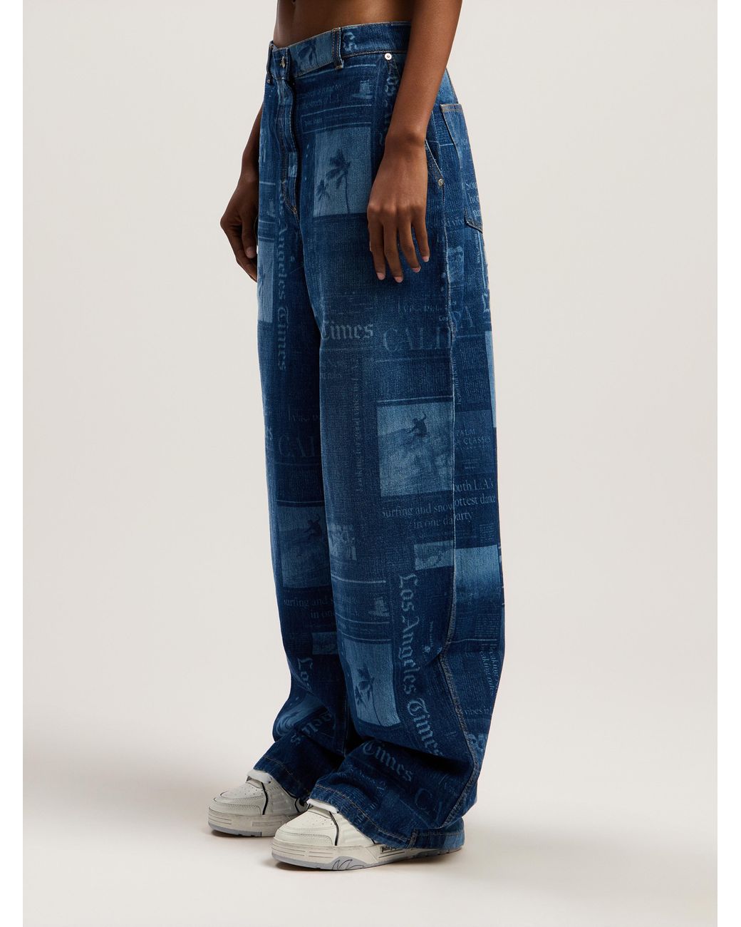 Palm Angels Blue Paxlatimes Baggy Denim Pants Medium