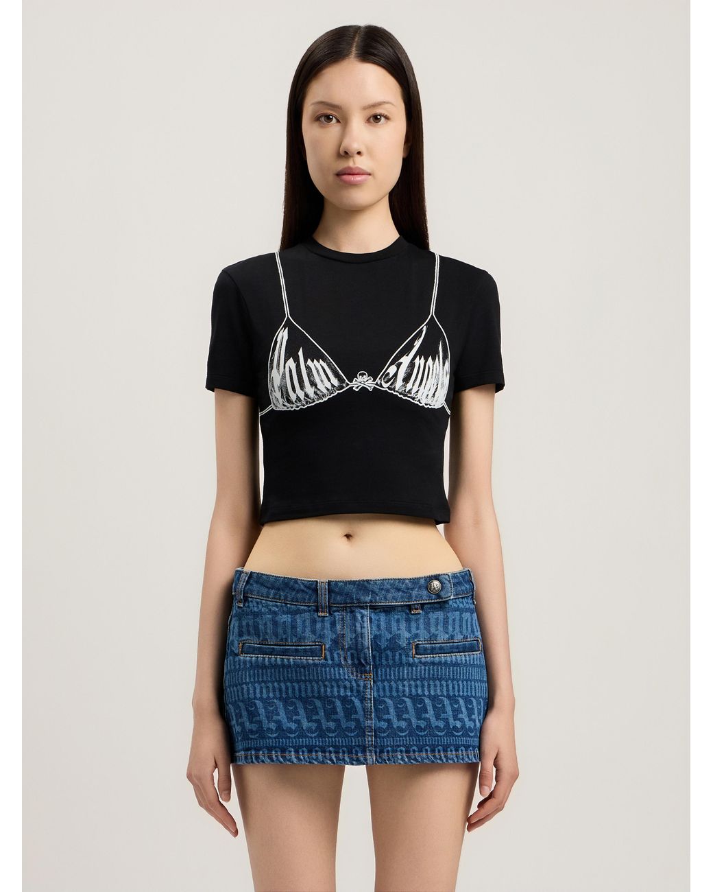Palm Angels Black Palm Bra Baby T-Shirt