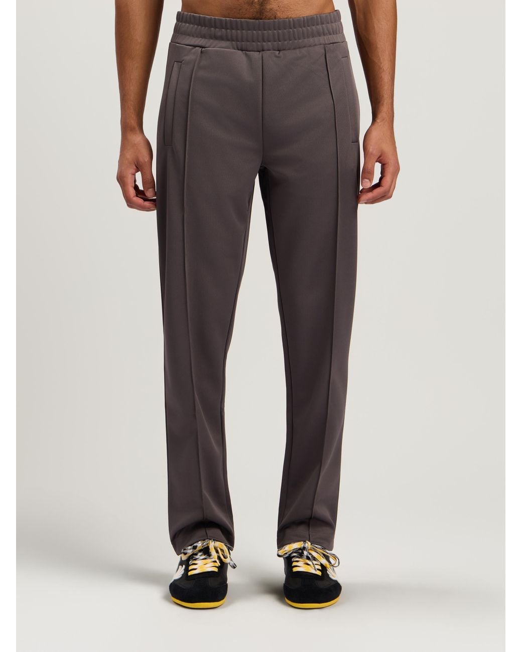 Palm Angels Blue Curved Logo Track Pants Dark for men