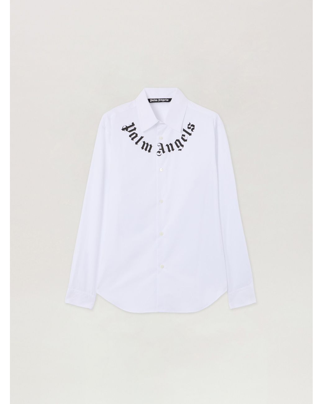 Palm Angels White Neck Logo Shirt for men