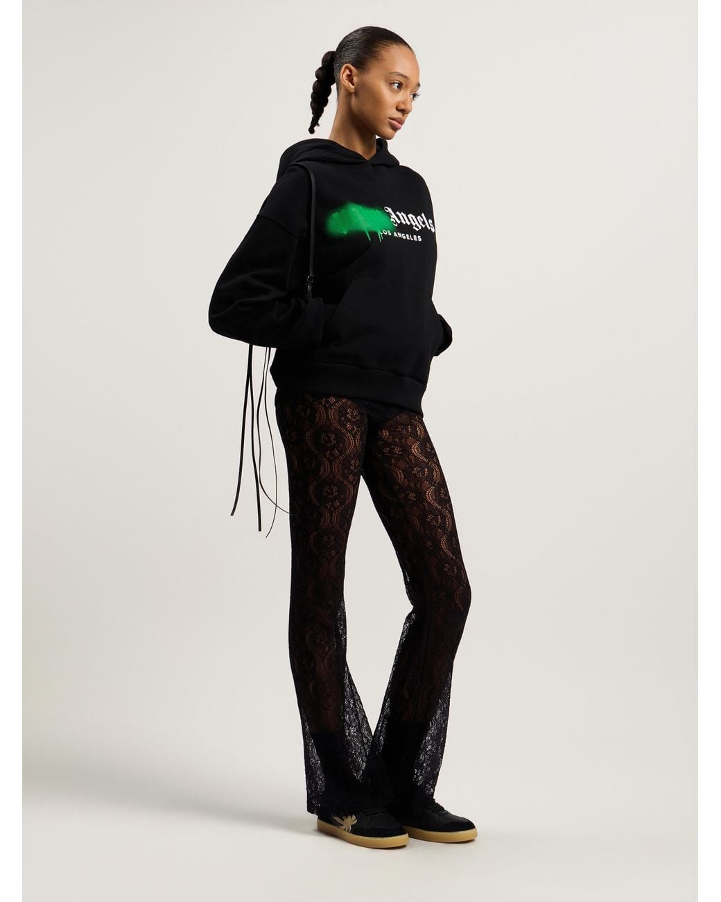 Palm Angels Black Spray City Los Angeles Hoodie for men