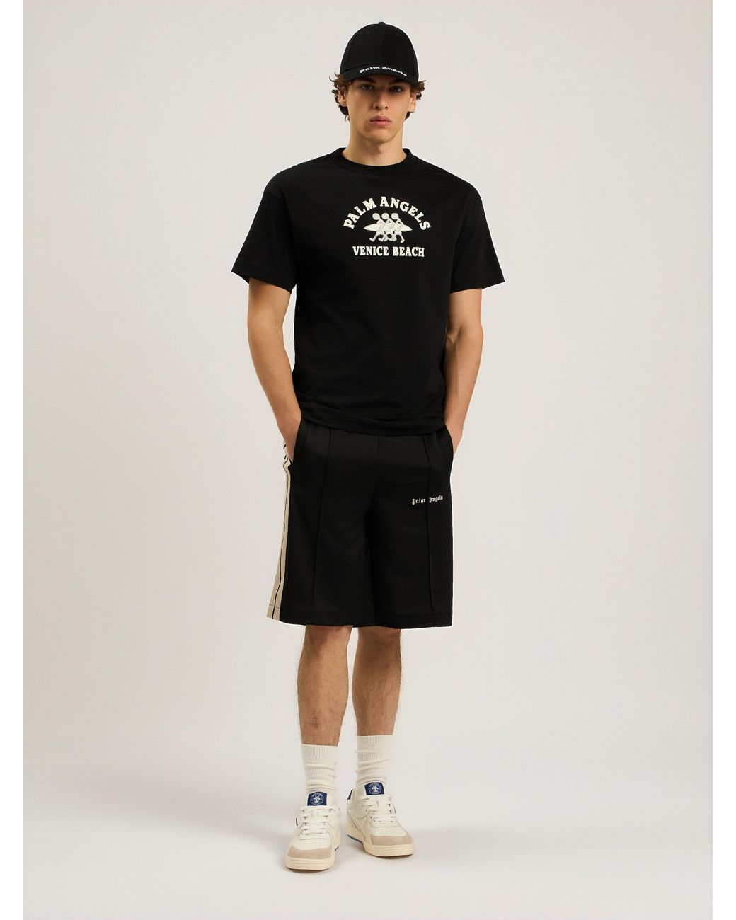 Palm Angels Black Surf Regular T-Shirt for men