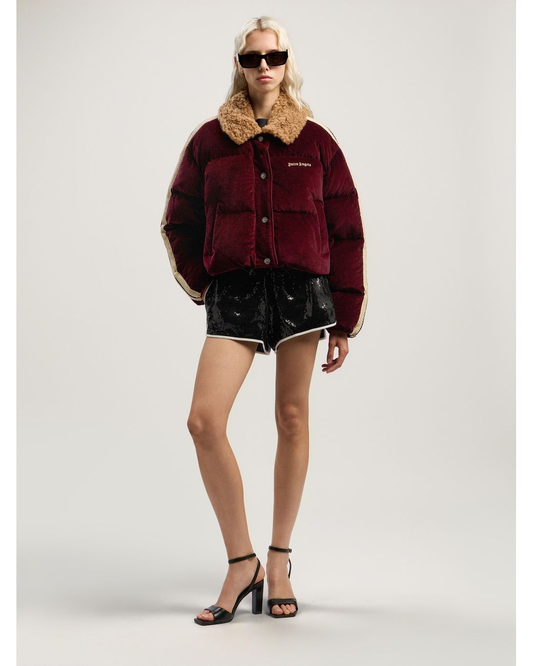 Palm Angels Black Classic Logo Sequin Shorts
