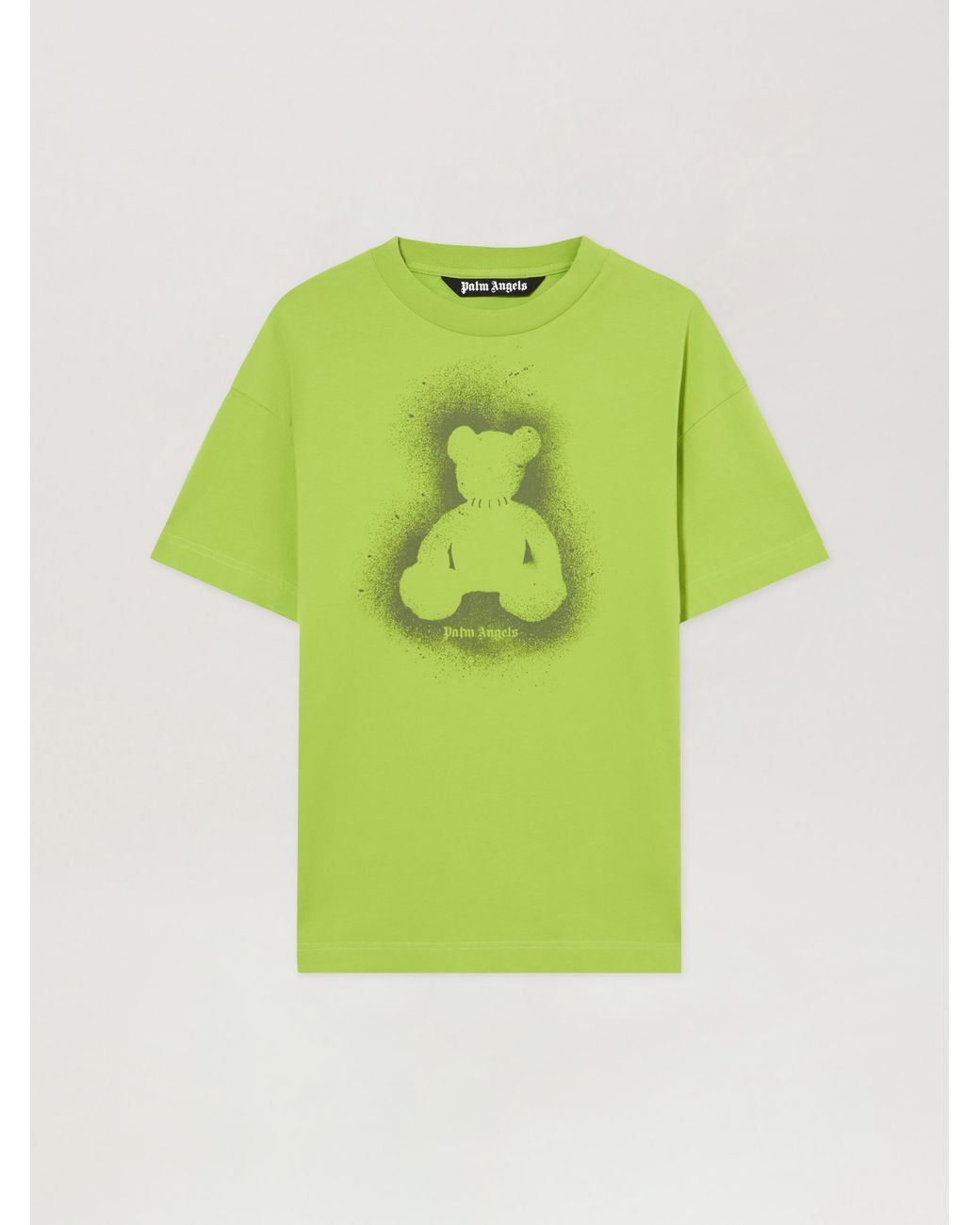 Palm Angels Green Spray Bear T-Shirt for men