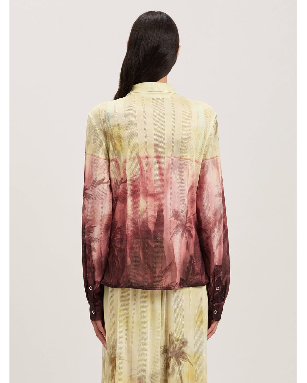 Palm Angels Multicolor Sunset Palms Mesh Shirt