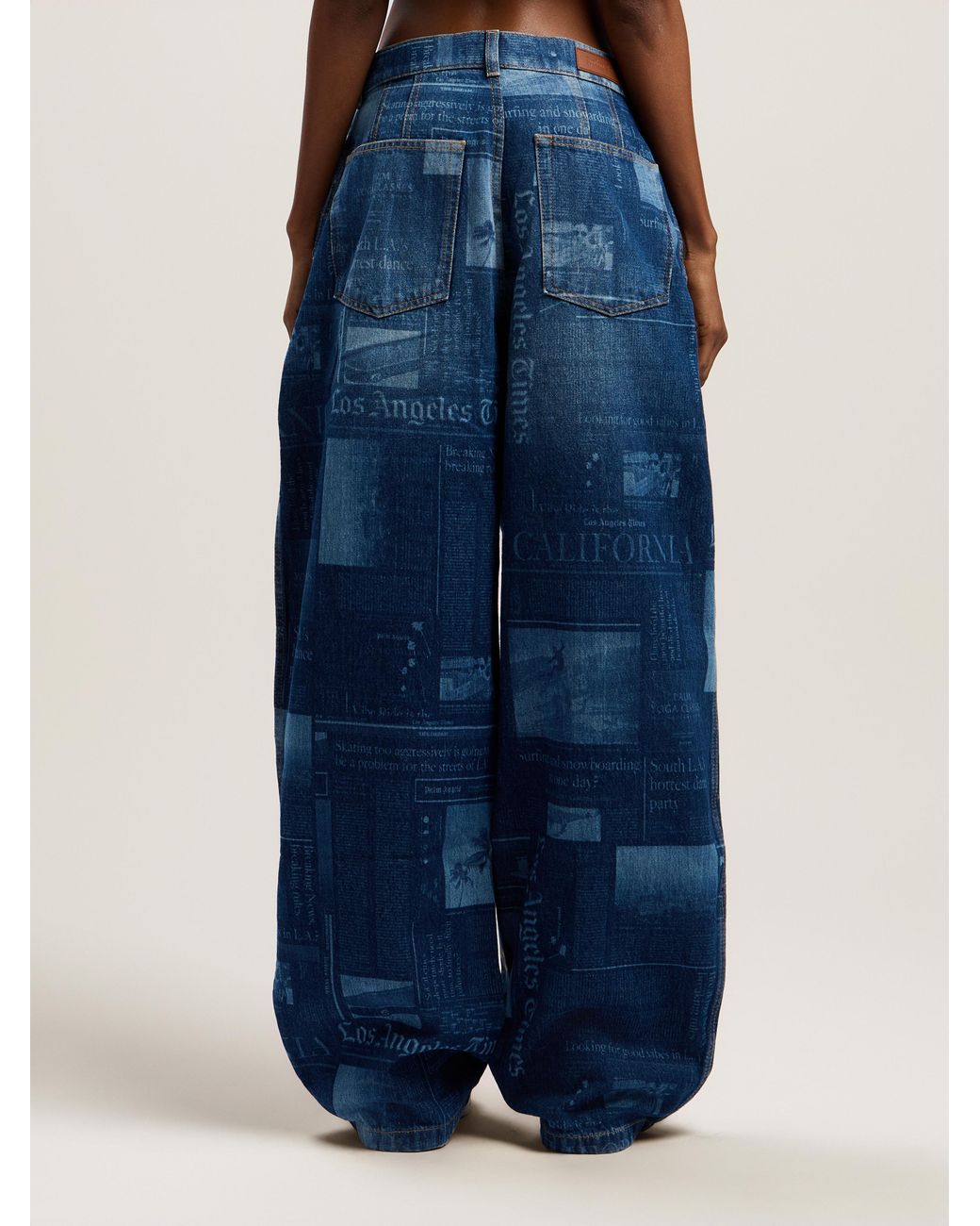 Palm Angels Blue Paxlatimes Baggy Denim Pants Medium
