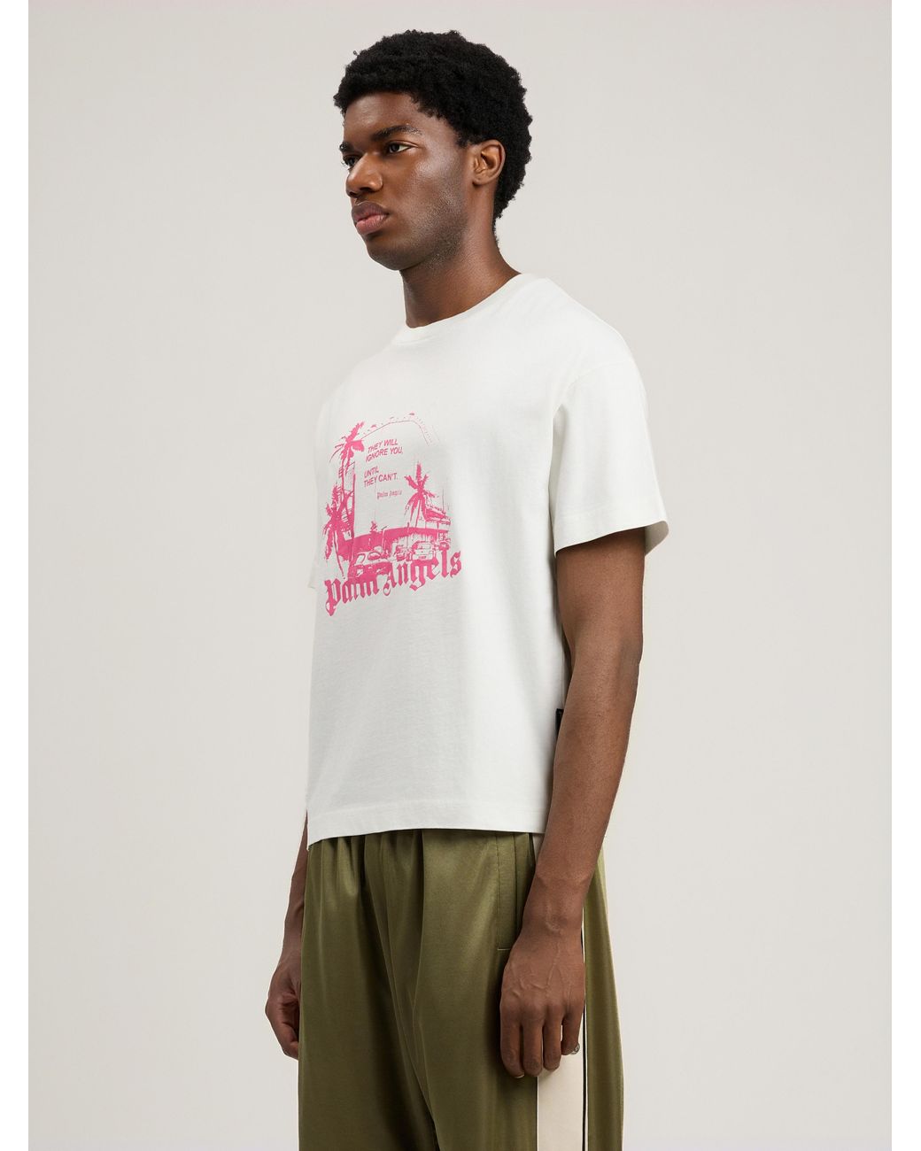 Palm Angels Pink Palm Statement T-Shirt for men
