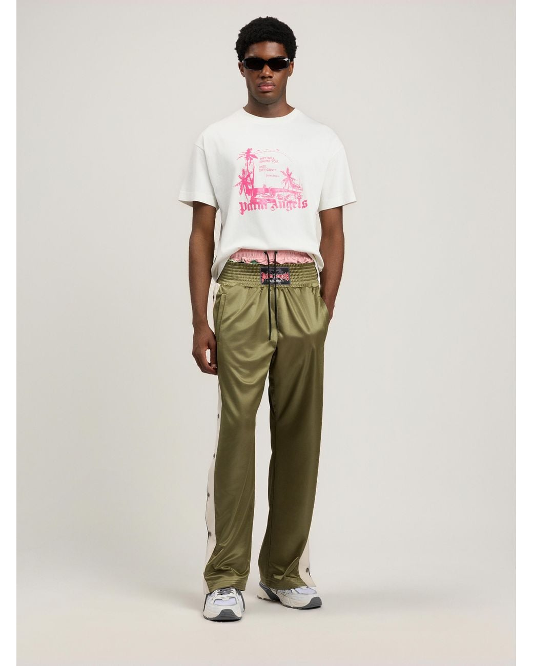 Palm Angels Pink Palm Statement T-Shirt for men