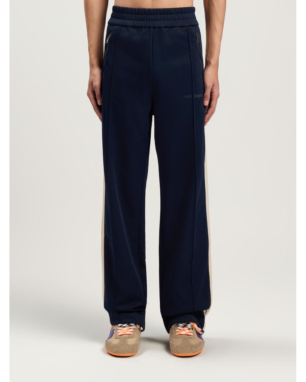 Palm Angels Blue Classic Logo Zip-Up Track Pants Dark for men