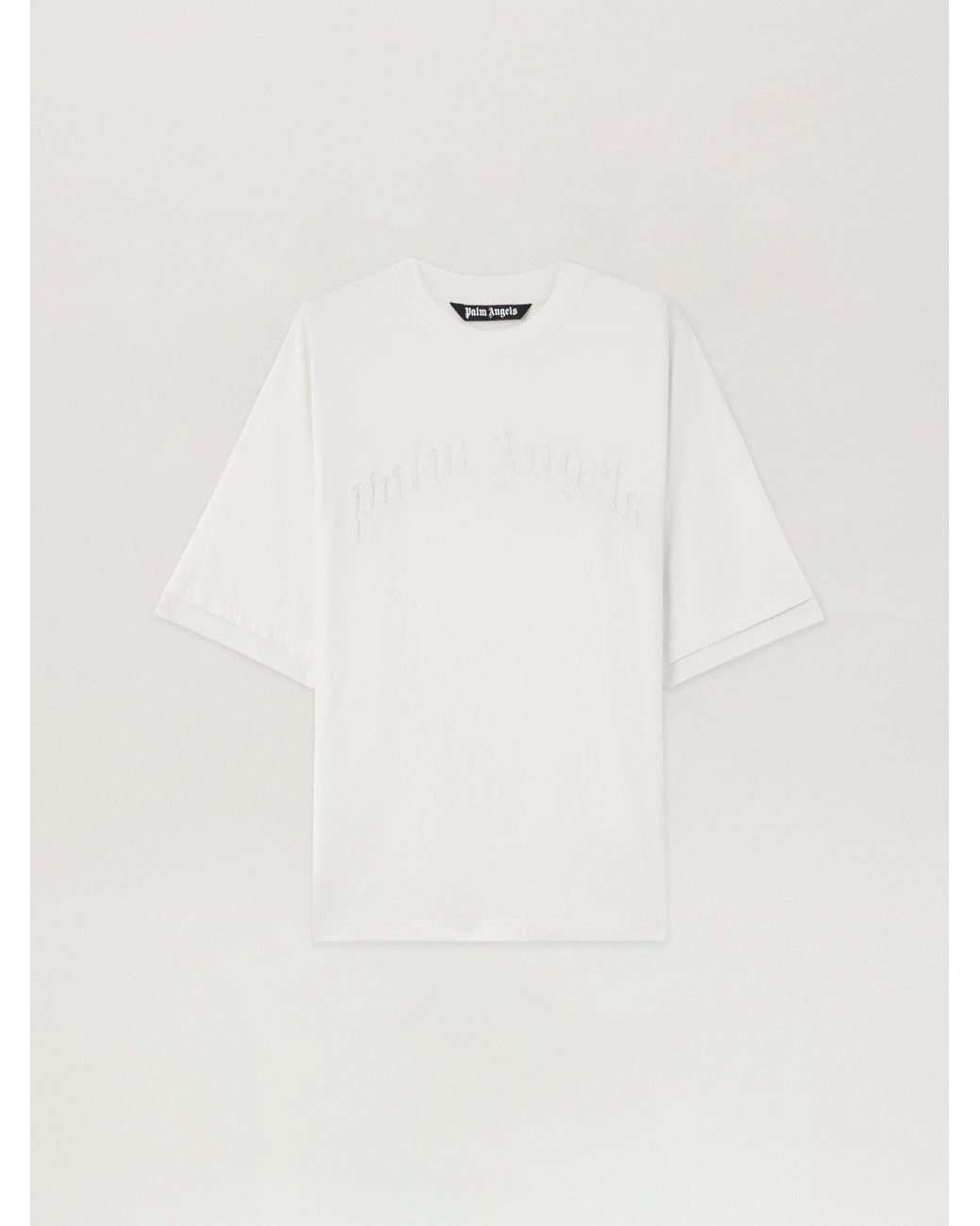 Palm Angels White Curved Logo Loose Double T-Shirt for men