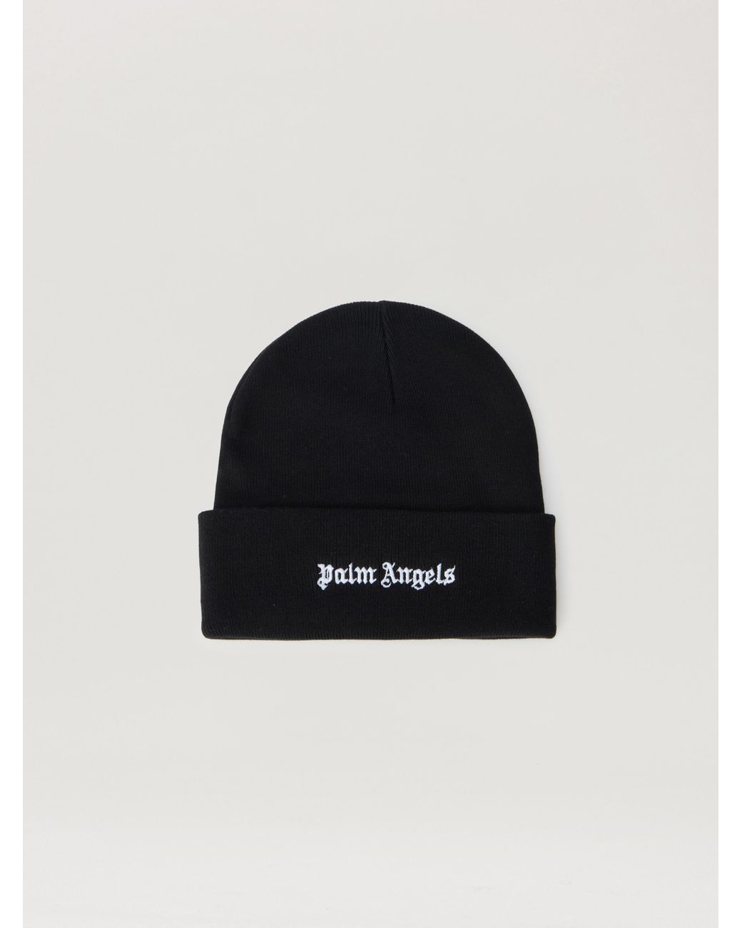 Palm Angels Black Logo Beanie for men