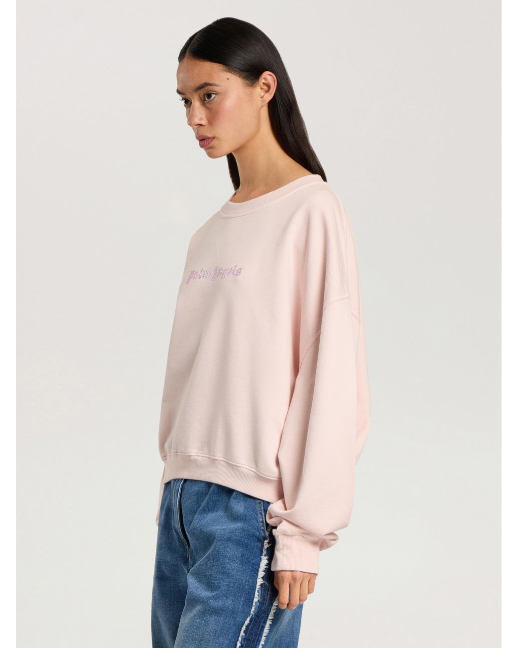 Palm Angels Pink Stud Logo Crew