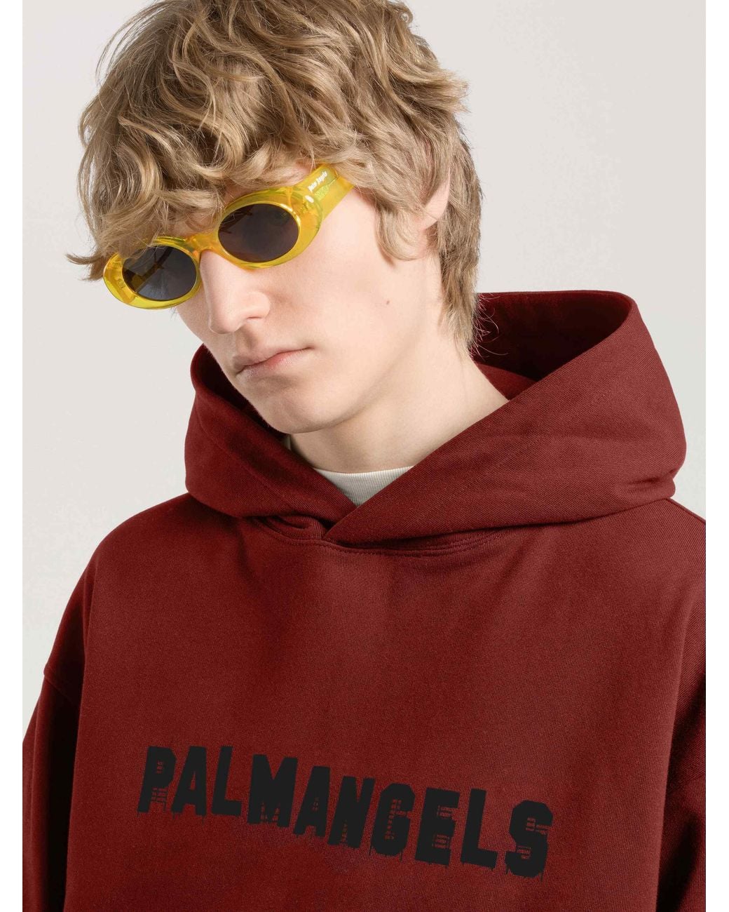 Palm Angels Red Palm Hills Regular Hoodie Brick for men
