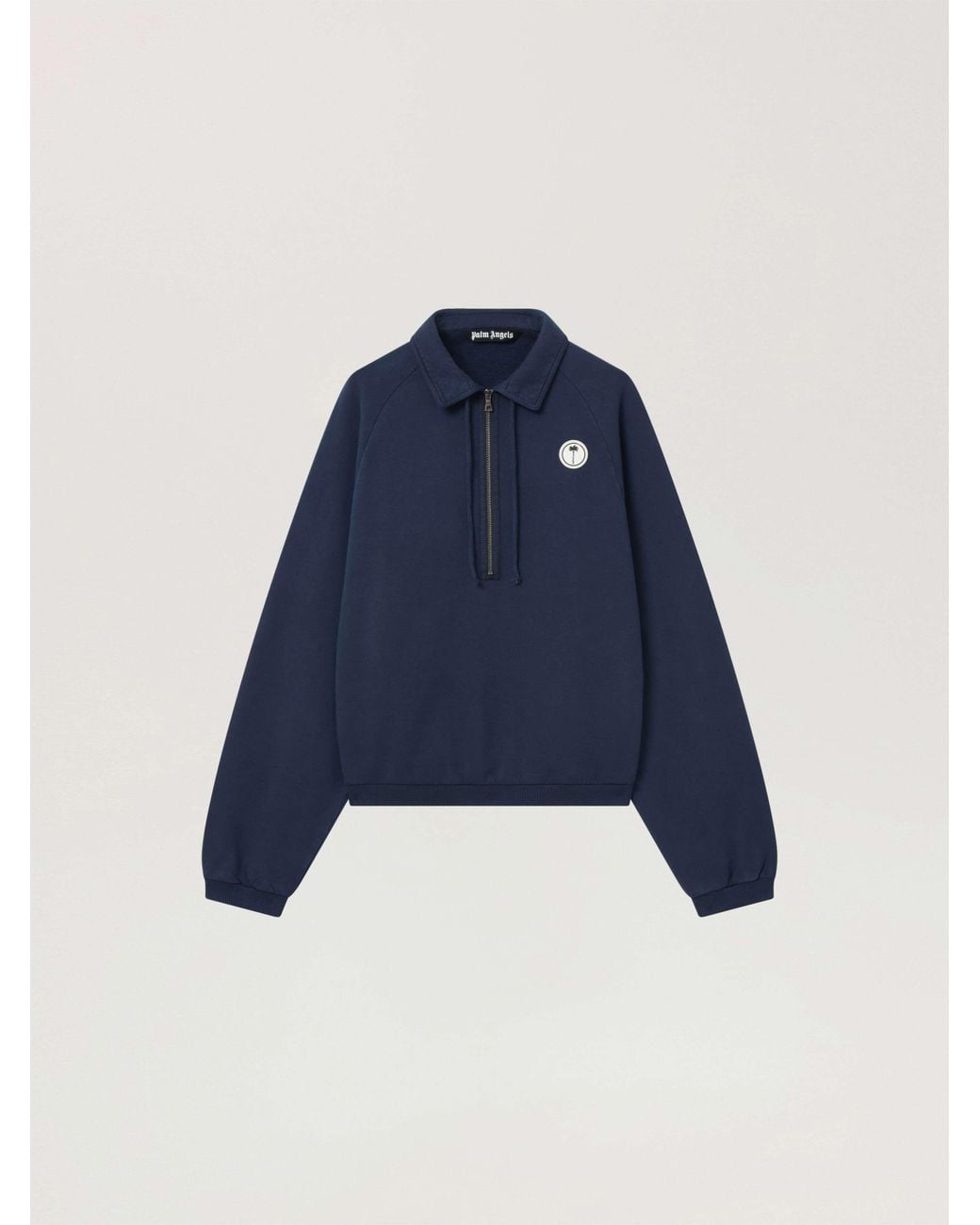 Palm Angels Blue Palm Shadow Zipped Crew for men