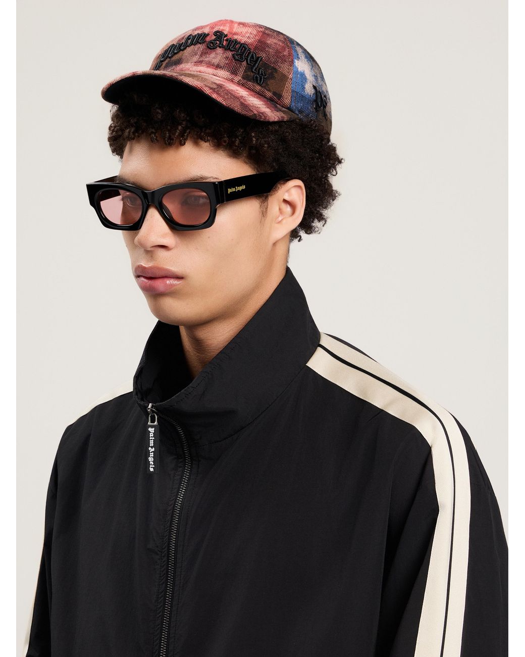 Palm Angels Multicolor Curved Logo Check Cap for men
