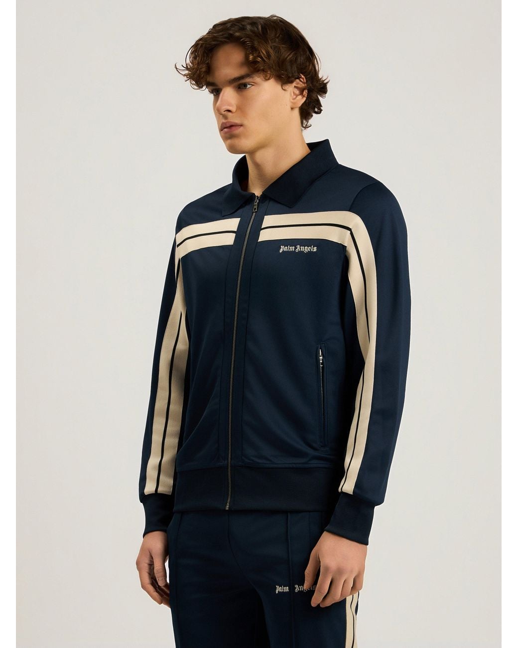 Palm Angels Blue Heritage Logo Track Jacket for men