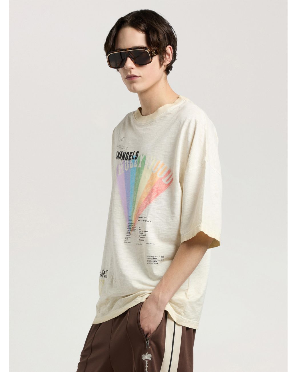 Palm Angels Natural Neon Boulevard Loose T-Shirt Light for men