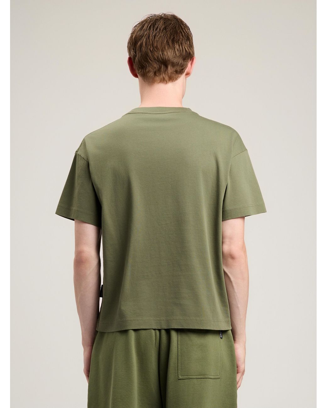 Palm Angels Green Neck Logo T-Shirt for men