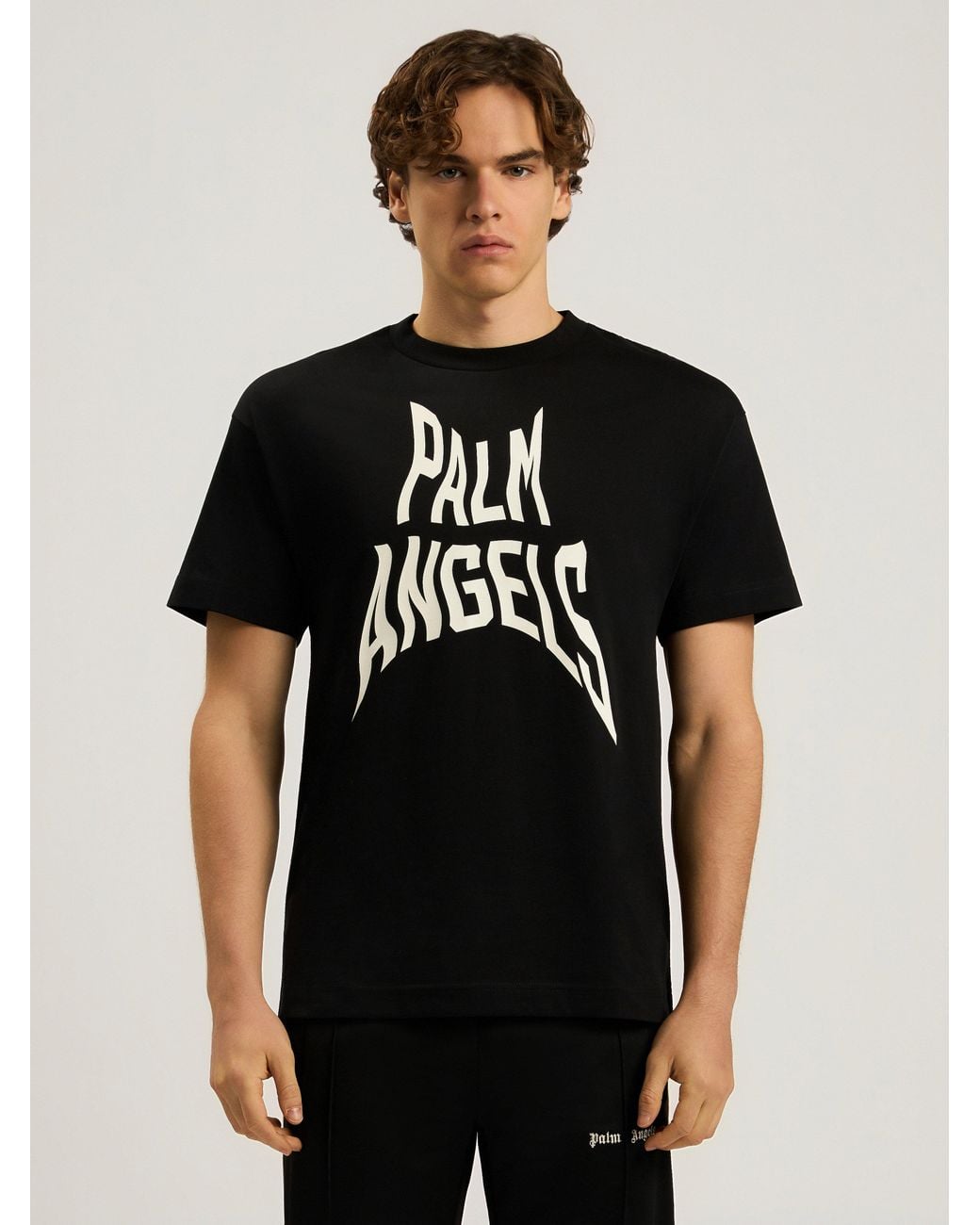 Palm Angels Black Palm Distorted Regular T-Shirt for men