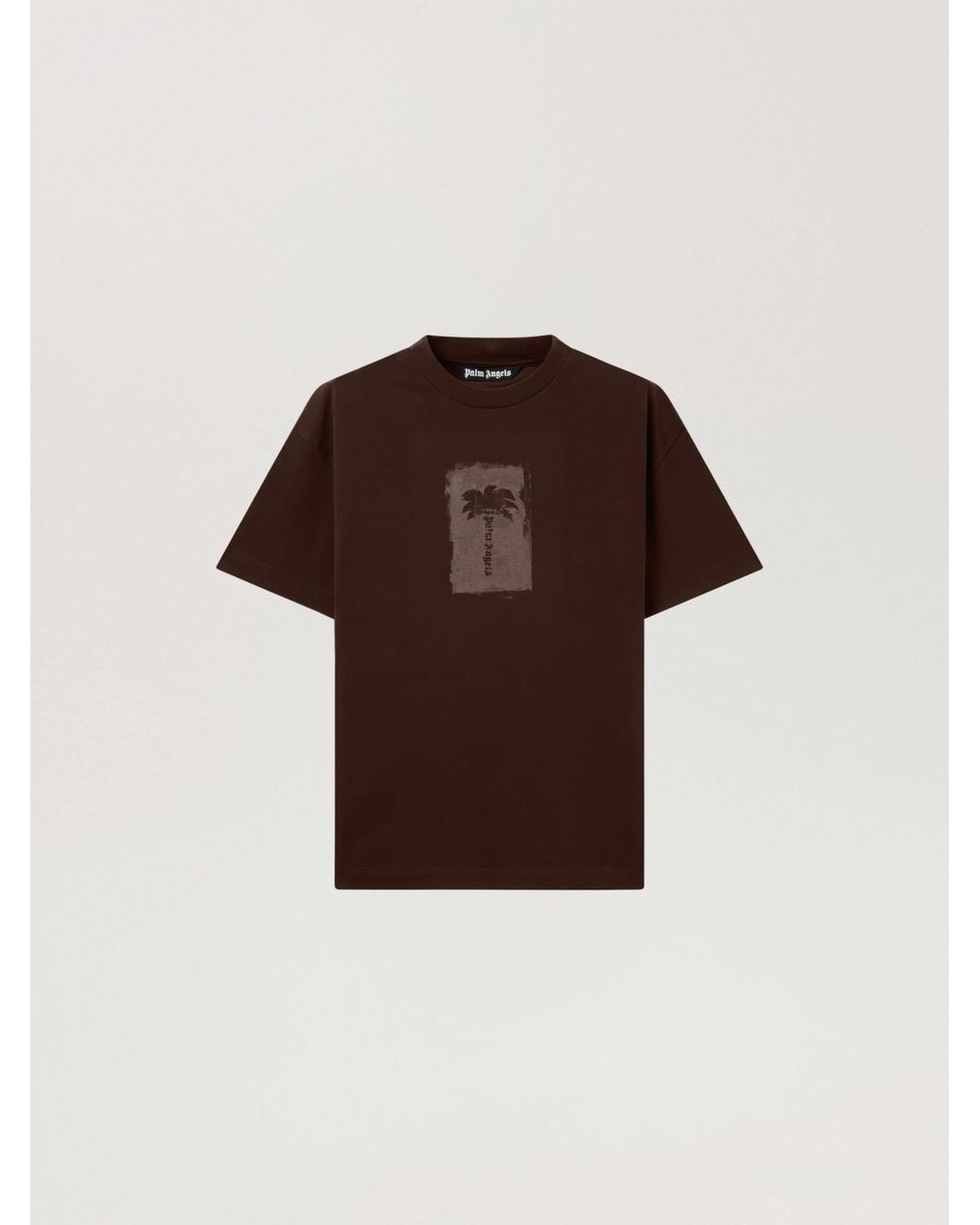 Palm Angels Brown Brushed Palm Tree Regular T-Shirt for men