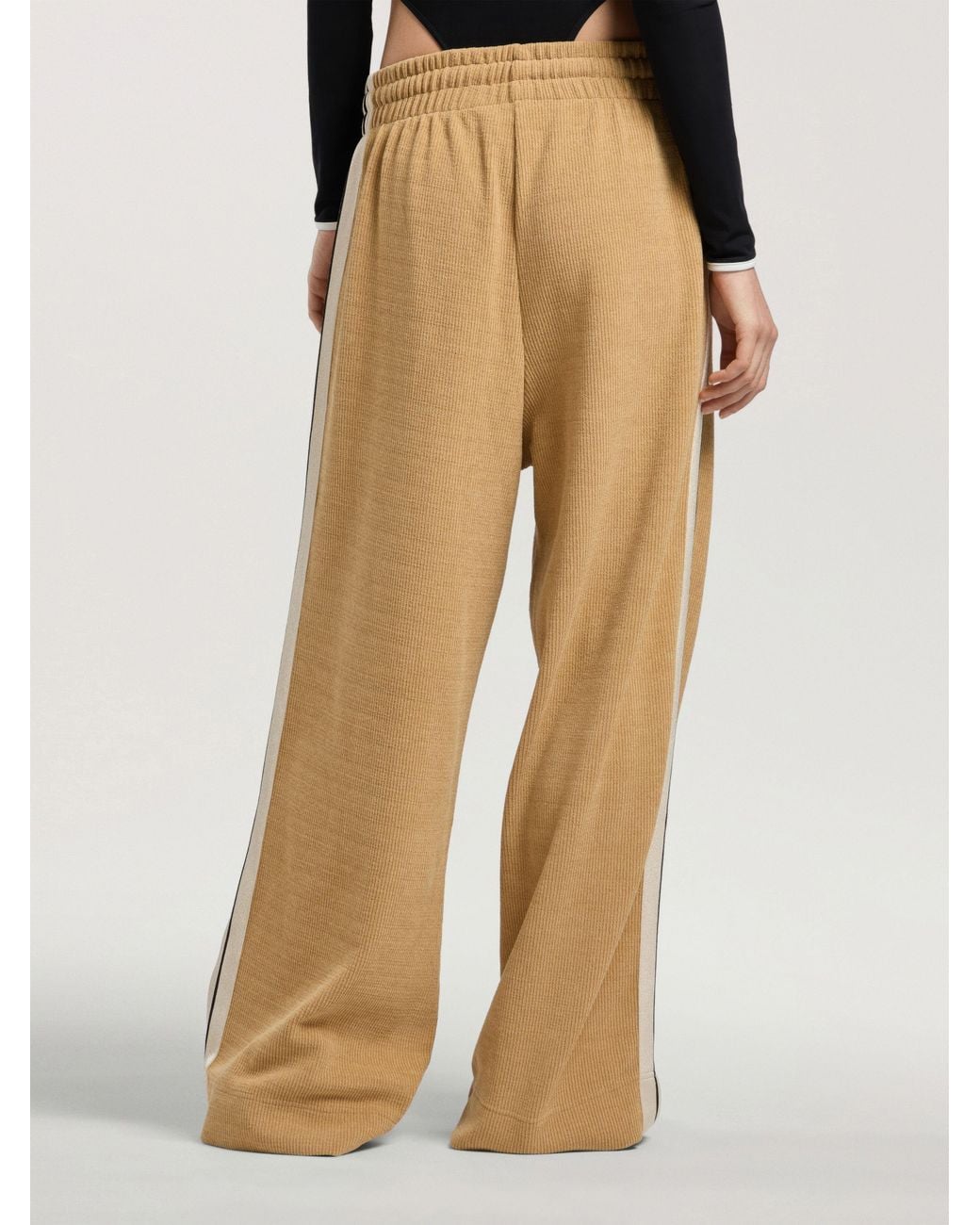 Palm Angels Natural Palm Tree Chenille Loose Track Pants Kaki