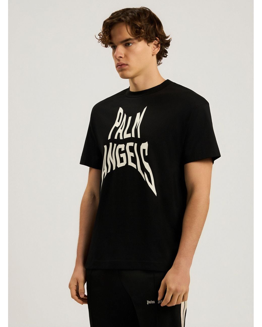 Palm Angels Black Palm Distorted Regular T-Shirt for men