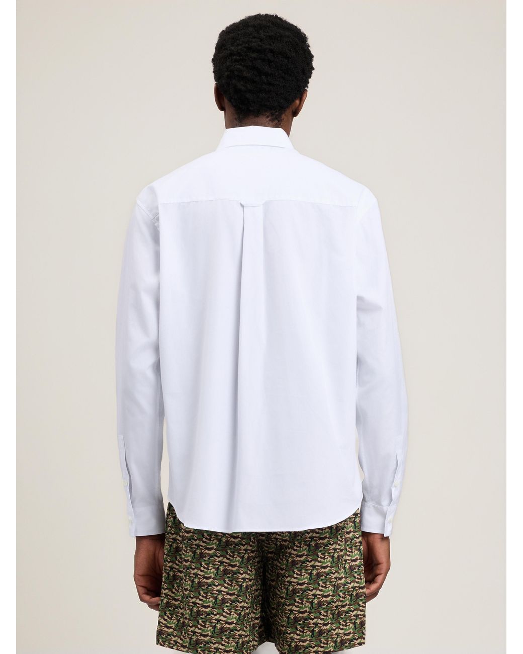 Palm Angels White Neck Logo Shirt for men