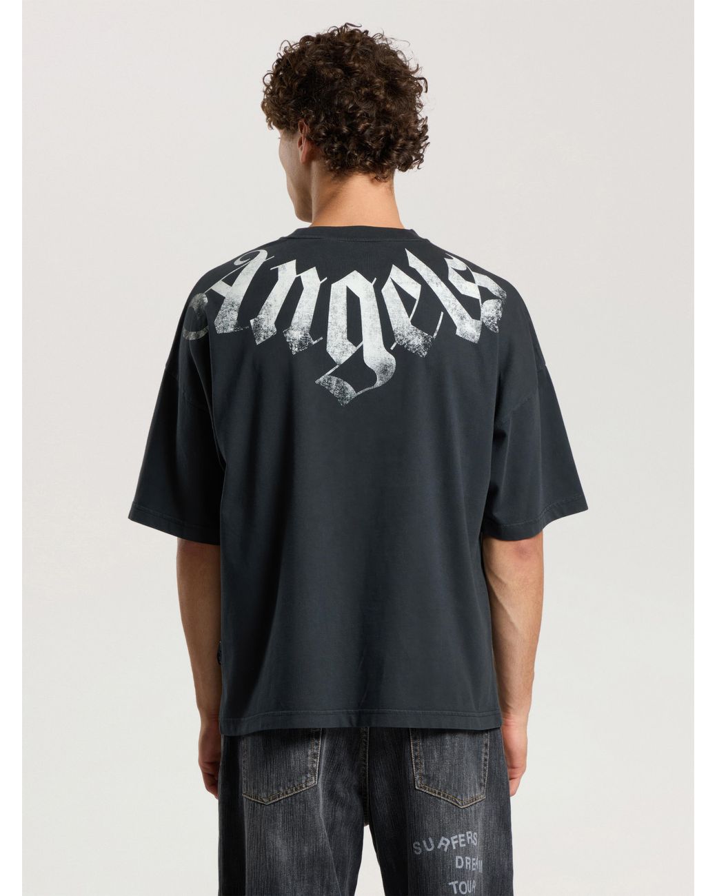 Palm Angels Multicolor Big Neck Logo Loose T-Shirt for men