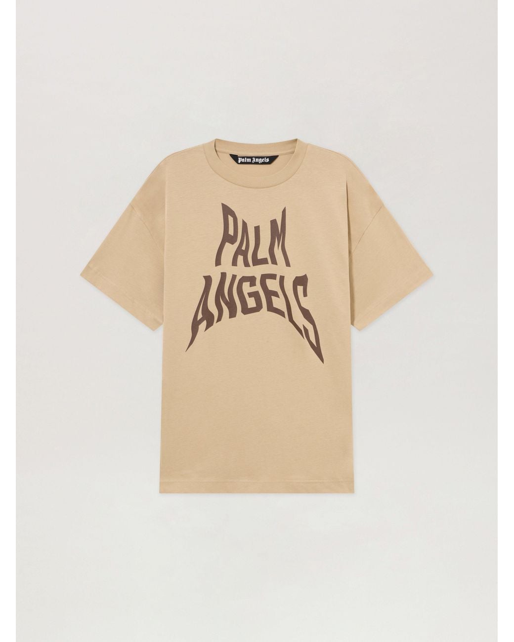 Palm Angels Natural Palm Distorted Regular T-Shirt for men