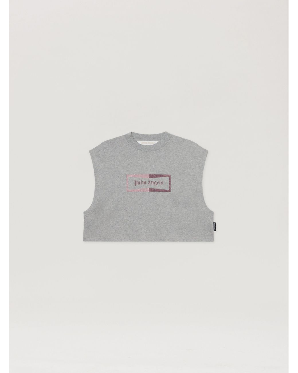 Palm Angels Gray Studded Box Logo Tank Top