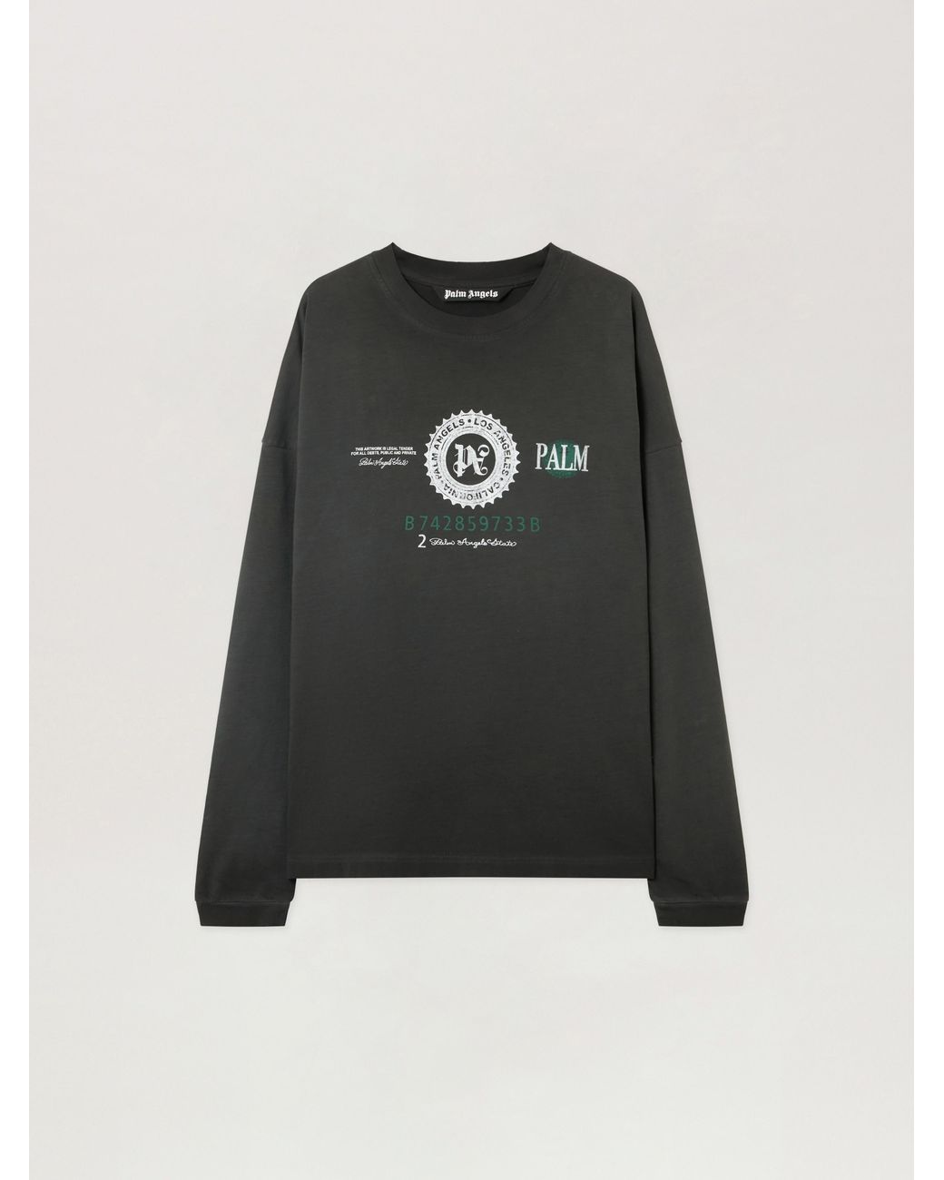 Palm Angels Multicolor Dollar Graphic Long Sleeve T-Shirt Vintage for men