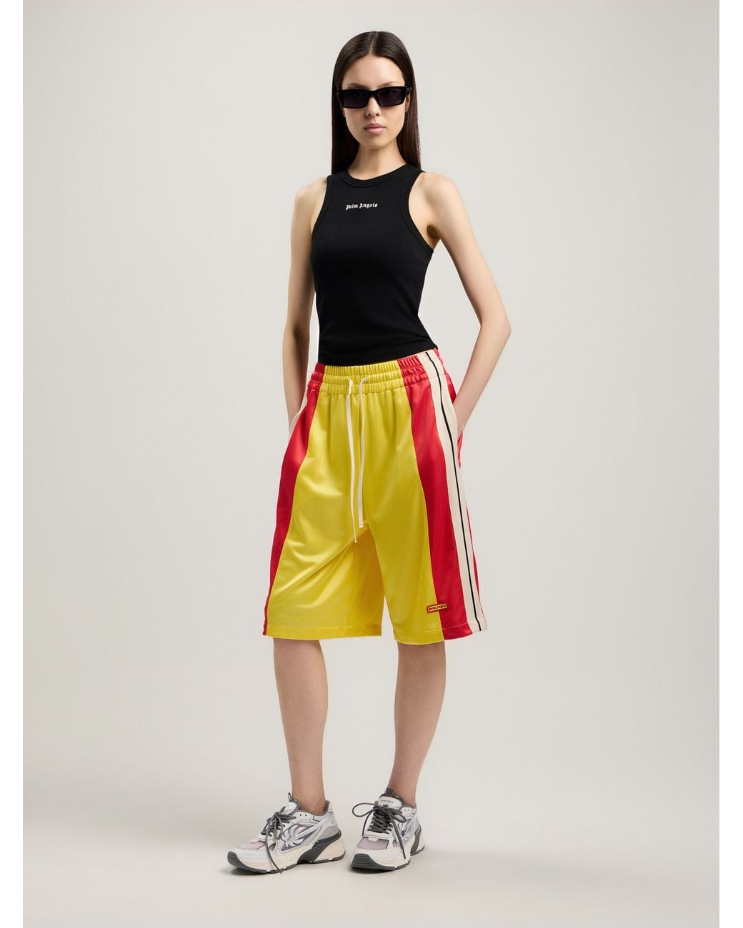 Palm Angels Black Classic Logo Fitted Tank Top