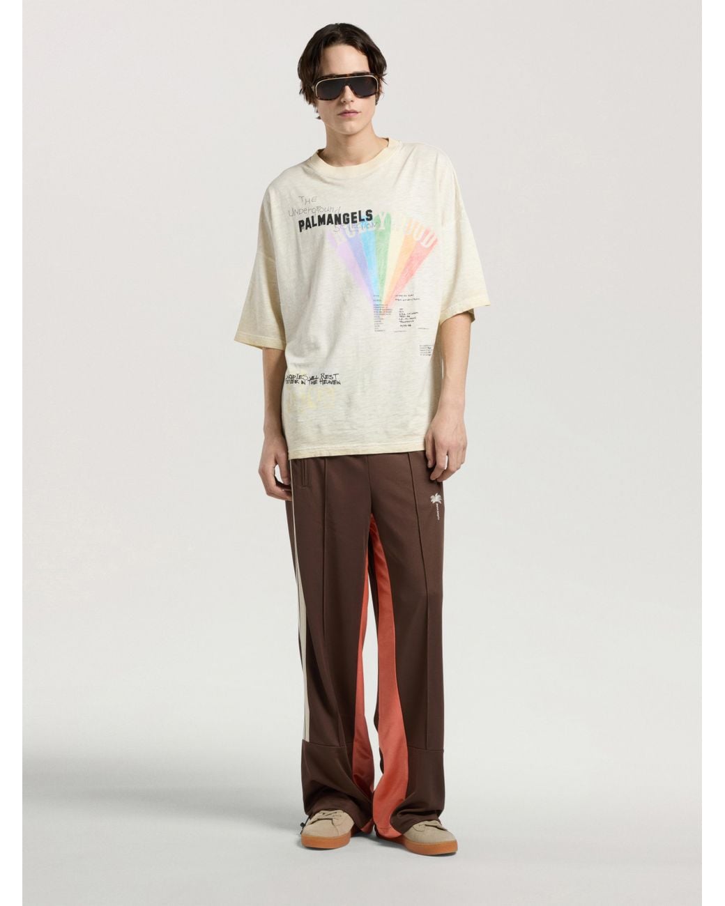 Palm Angels Natural Neon Boulevard Loose T-Shirt Light for men