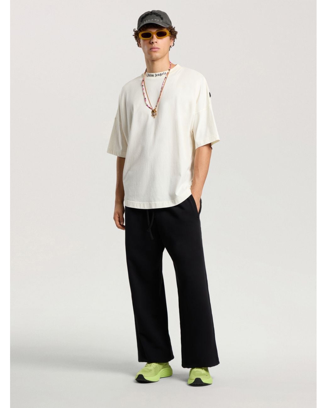 Palm Angels White Classic Logo Oversized T-Shirt Off for men