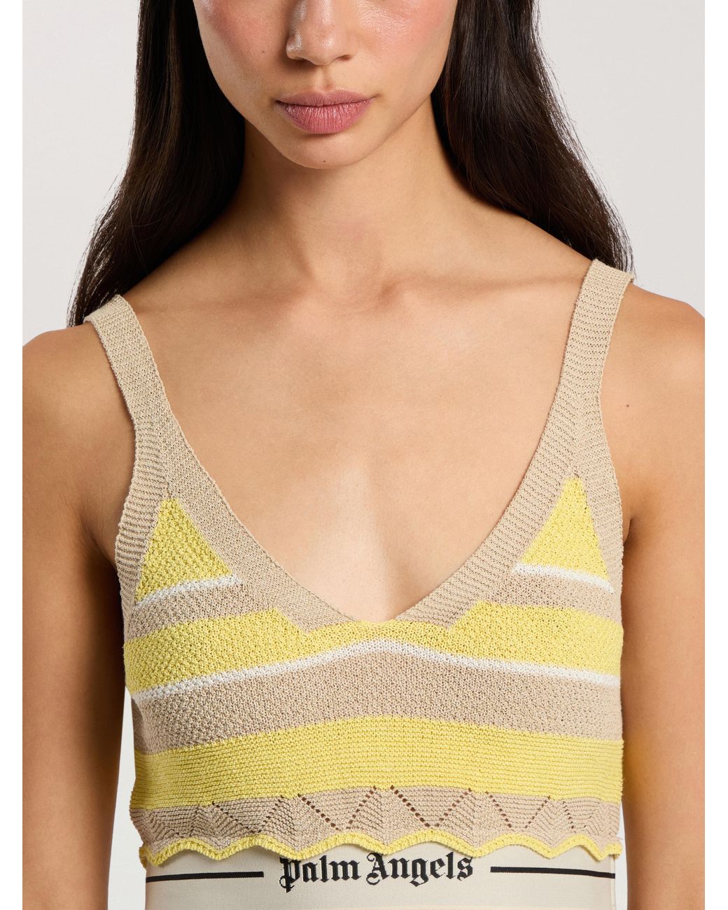 Palm Angels Multicolor Logo Beach Knit Top