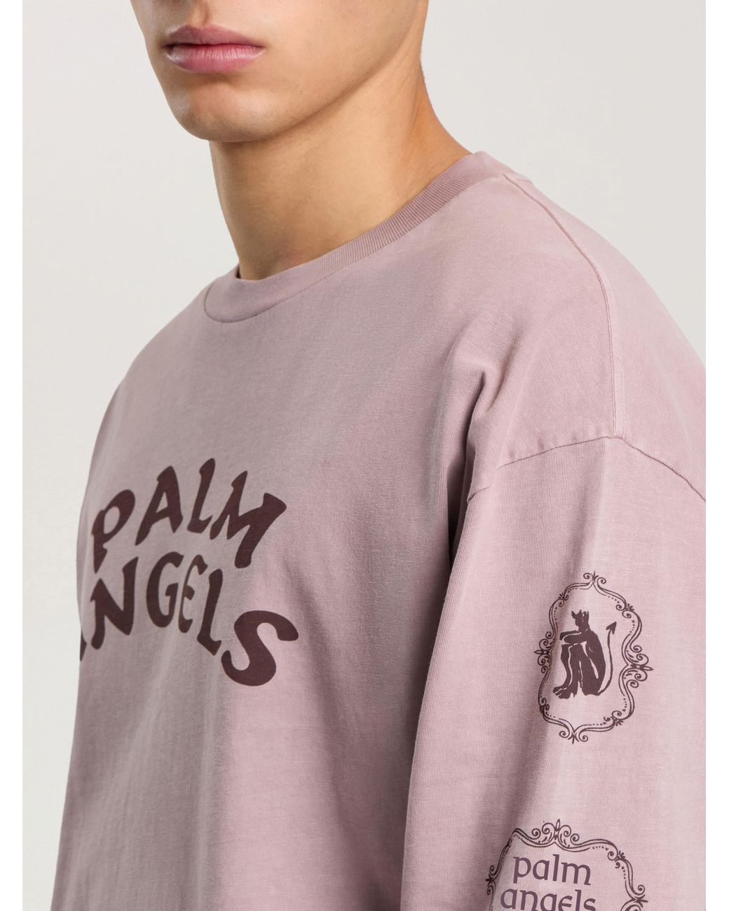 Palm Angels Pink Devil Herald Long Sleeve T-Shirt for men