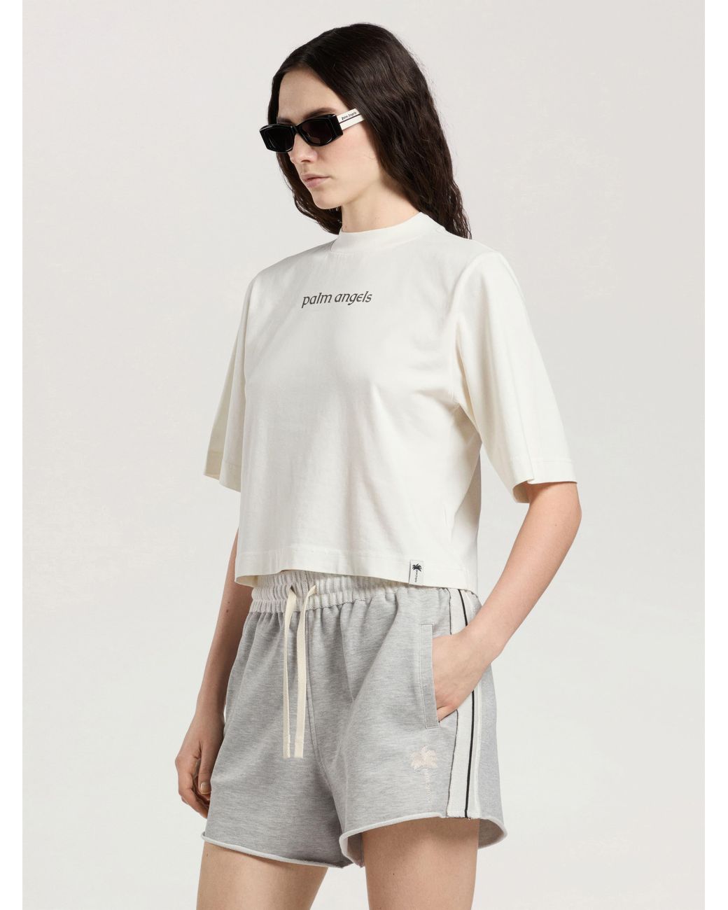 Palm Angels Natural Lions Herald Boxy T-Shirt Off