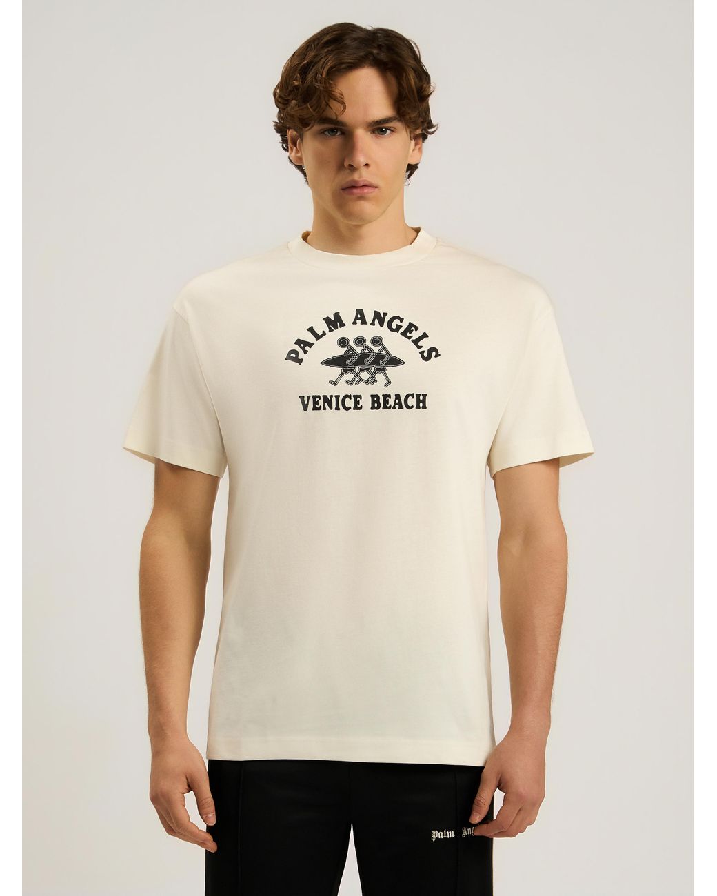 Palm Angels Natural Surf Regular T-Shirt Off for men