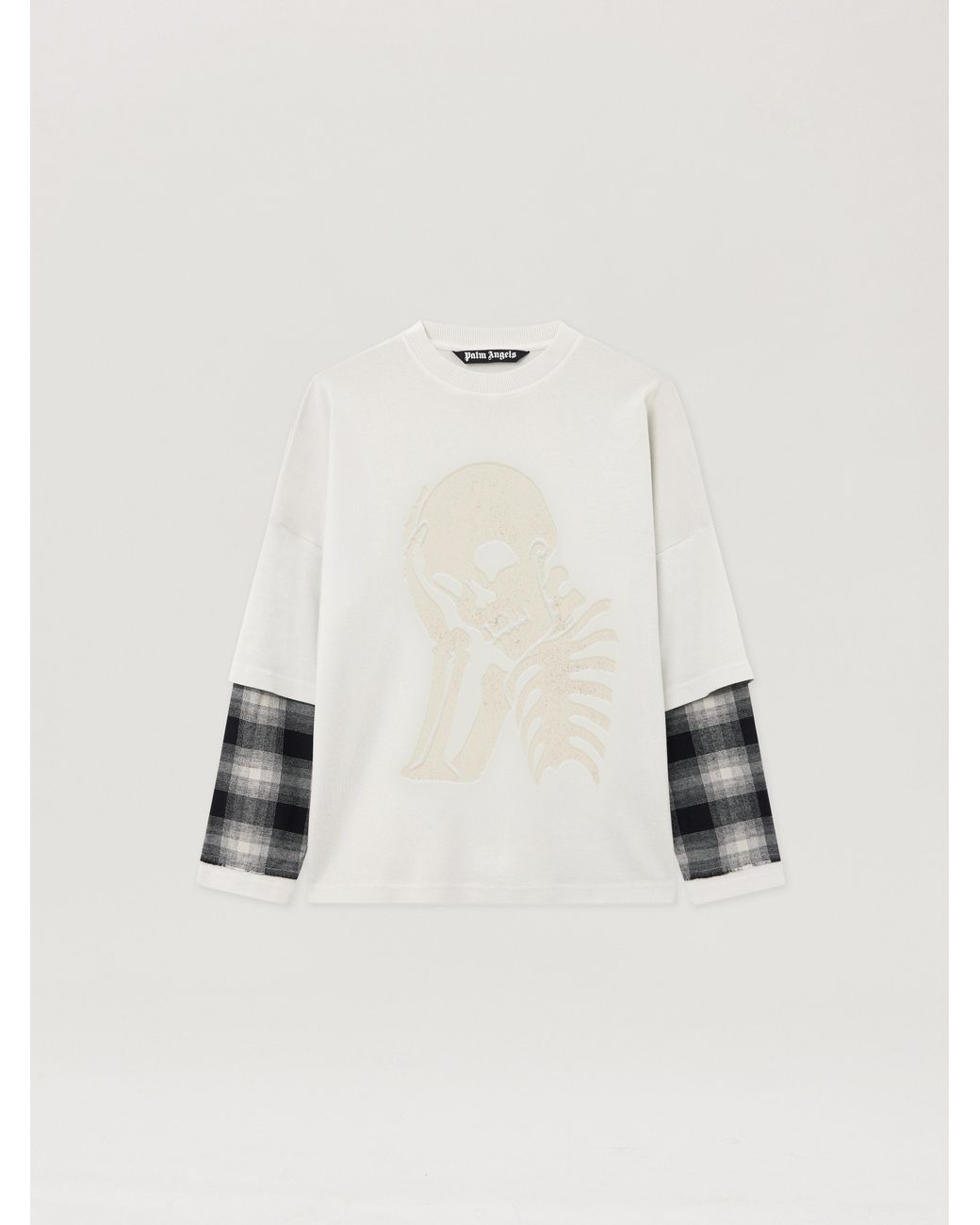 Palm Angels Natural Skull Double Long-Sleeved Shirt for men